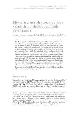 Measuring attitudes towards three values that