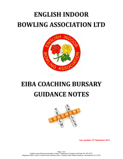 ENGLISH INDOOR BOWLING ASSOCIATION LTD EIBA COACHING