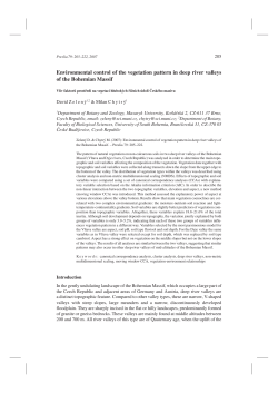 Environmental control of the vegetation pattern in deep river valleys