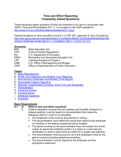 Time and Effort Reporting Frequently Asked Questions