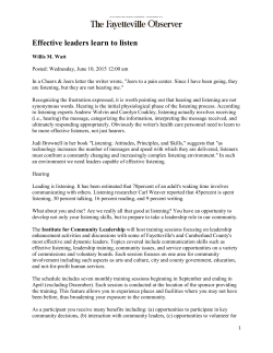 to Read the Article - Institute For Community Leadership