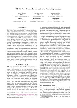 Model-View-Controller separation in Max using Jamoma