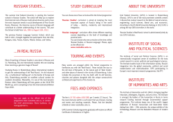 RUSSIAN STUDIES&hellip; STUDY CURRICULUM ABOUT THE
