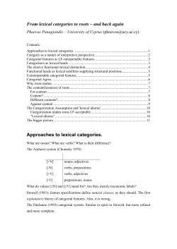 From lexical categories to roots &ndash; and back
