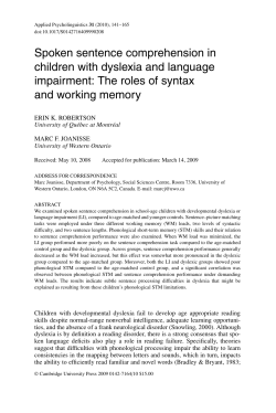 Spoken sentence comprehension in children with dyslexia and