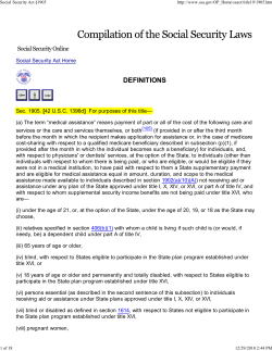 Social Security Act &sect;1905 - HealthCenterCompliance.com