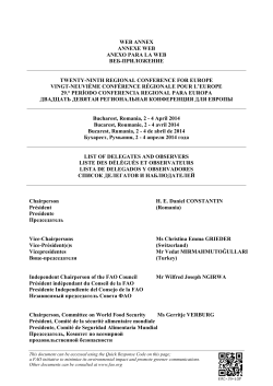 List of Delegates and Observers - Food and Agriculture Organization