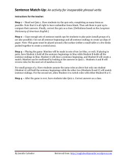 Sentence Match-Up: An activity for inseparable phrasal verbs