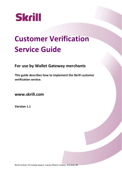Customer Verification Service Guide