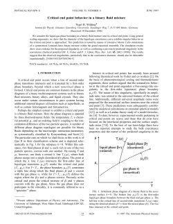 Critical end point behavior in a binary fluid mixture