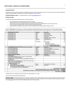 earth science&mdash;associate of science degree