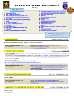 clif notes for the fort drum community