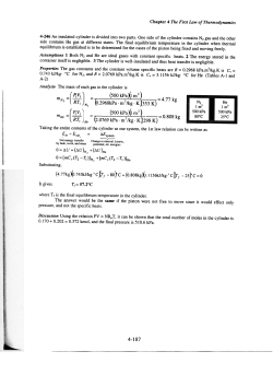 4-246 An insulated cylinder is divided into two parts. One side of the