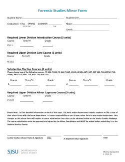 Forensic Studies Graduation Minor Form