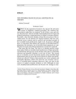 The Invisible Hand in Legal and Political Theory