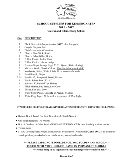 SCHOOL SUPPLIES FOR KINDERGARTEN 2016