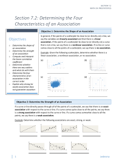 Section 7.2: Determining the Four Characteristics of an Association