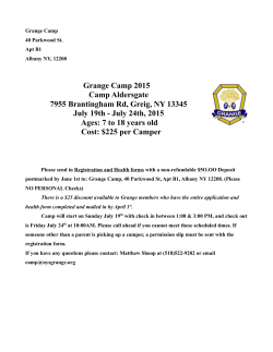 Camp Registration Form - New York State Grange