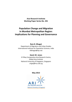 Population Change and Migration in Mumbai Metropolitan Region