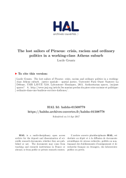 The lost sailors of Piraeus: crisis, racism and ordinary - Hal-SHS
