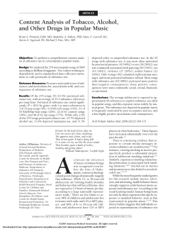 Content Analysis of Tobacco, Alcohol, and Other Drugs in Popular