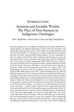 Introduction Animism and Invisible Worlds: The Place of Non