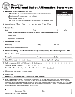 Provisional Ballot Affirmation Statement