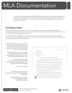 MLA Documentation - Azusa Pacific University