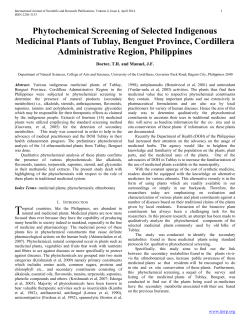 Phytochemical Screening of Selected Indigenous Medicinal Plants