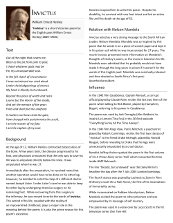 Invictus - Mrs. Mueller`s World!