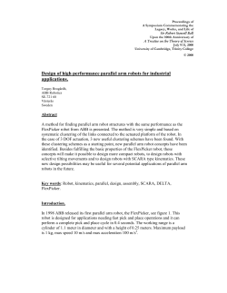 Design of high performance parallel arm robots