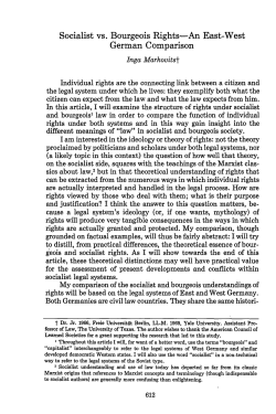 Socialist vs. Bourgeois Rights: An East