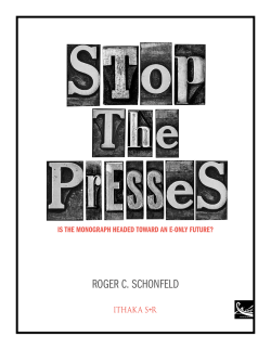 Is the Monograph Headed Toward an E-Only Future?