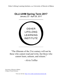 Spring - Osher Lifelong Learning Institute