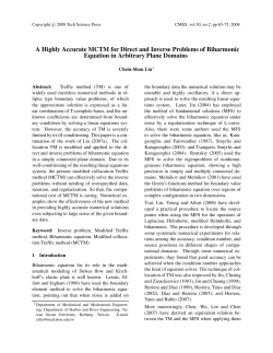 A Highly Accurate MCTM for Direct and Inverse Problems of