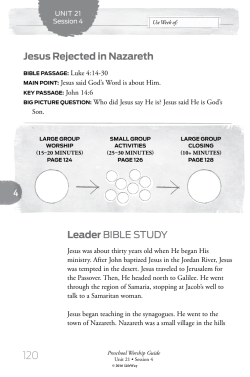 Leader BIBLE STUDY Jesus Rejected in Nazareth