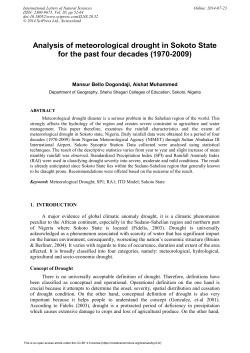 Analysis of meteorological drought in Sokoto State for the past four