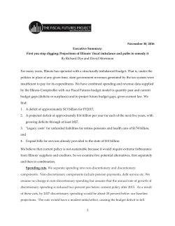 1 November 30, 2016 Executive Summary: First you stop digging