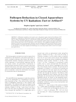 Pathogen Reduction in Closed Aquaculture Systems by UV