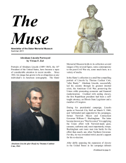 Abraham Lincoln Portrayed by Vivian F. Zo&euml;
