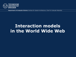 Interaction models in the World Wide Web