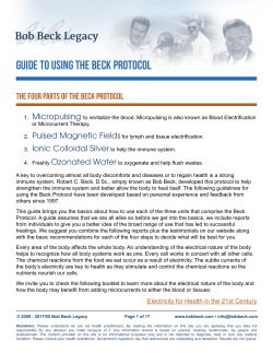 Guide to Using the Beck Protocol