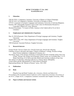 HENK VYNCKIER: BRIEF CV