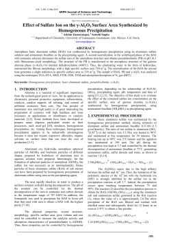 ARPN Journal of Science and Technology::Effect of Sulfate Ion on