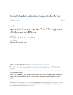 International Water Law and China`s Management of Its International