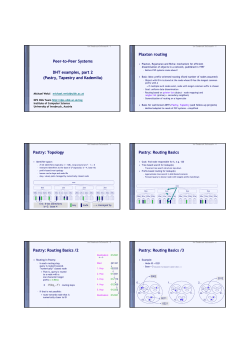 Peer-to-Peer Systems DHT examples, part 2 (Pastry, Tapestry and