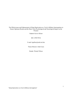 The Effectiveness of Sleep Deprivation as a Tool in Military