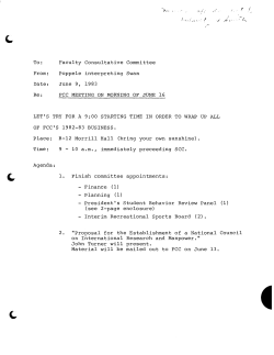 Faculty Consultative Committee From