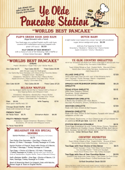 Menu - Ye Olde Pancake Station