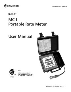 MC-I Portable Rate Meter User Manual